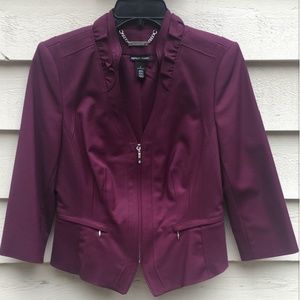 WHITE|BLACK NWOT Burgundy Blazer, Size 8